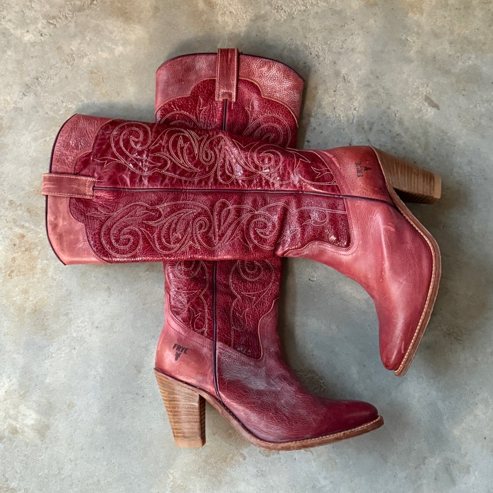 Frye Women's Red Heeled Boots - Picture 10 of 10